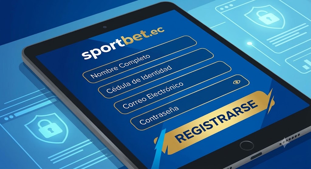 Formulario de registro sportbet.ec con cédula y botón REGISTRARSE